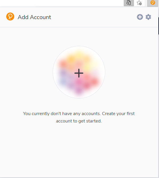 Polkadot JS extension showing the add new account button